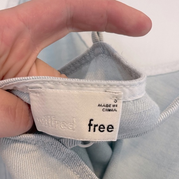 Aritzia Wilfred Free Vivienne Denim Light Blue Mini Slip Dress- Small - Picture 12 of 13